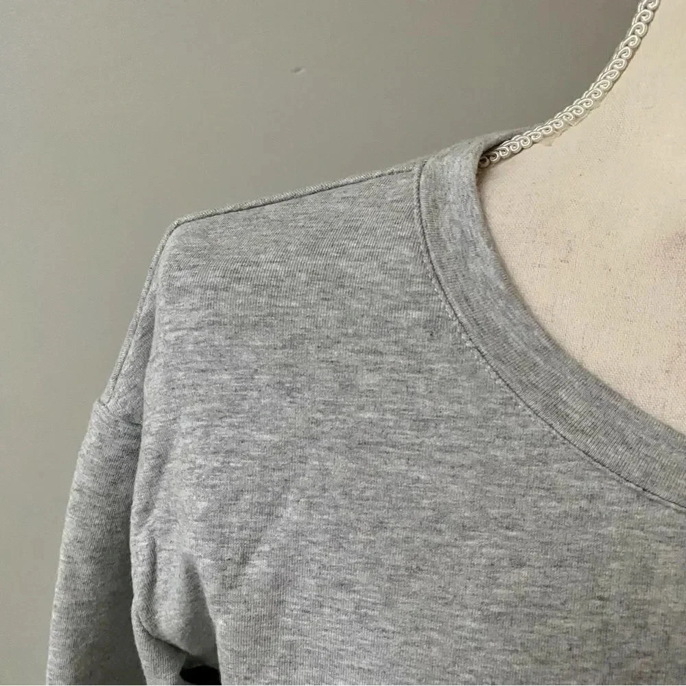 Halogen Heather Gray Rhinestone Embellished Sweatshirt Size S - Picture 2 of 15